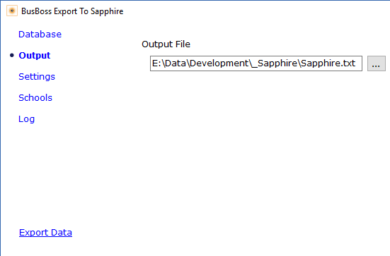 Configuration Sapphire Export File Name